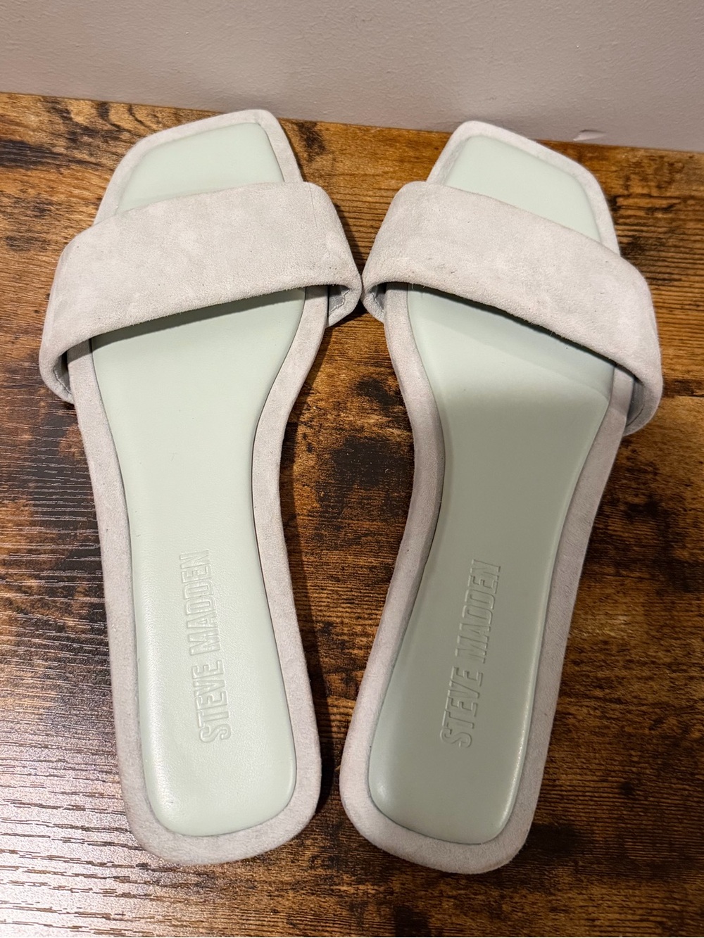 Sam Edelman Lumina Pale Mint Suede Slide Sandals 7.5